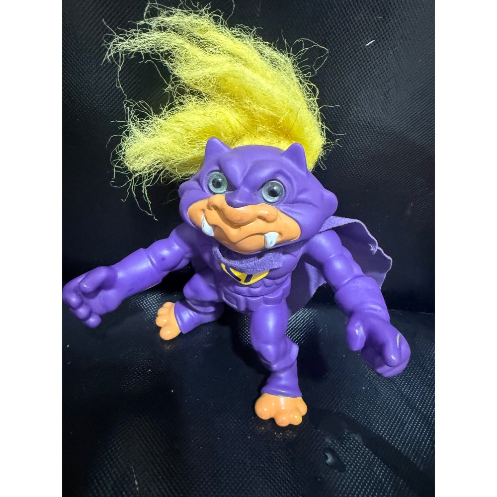 Vintage Stone Protectors Zok Action Figure Purple Troll Yellow Hair 90s Toy